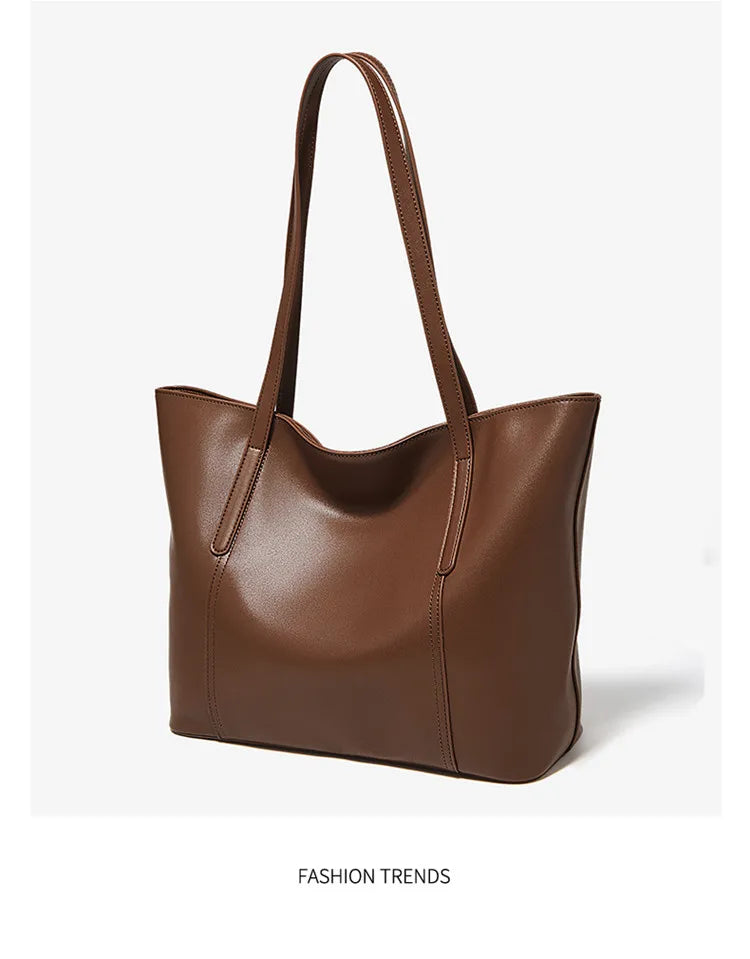 Bolso de Hombro para Mujer de Cuero Particionado-Nueva Bolsa Casual de Gran Capacidad