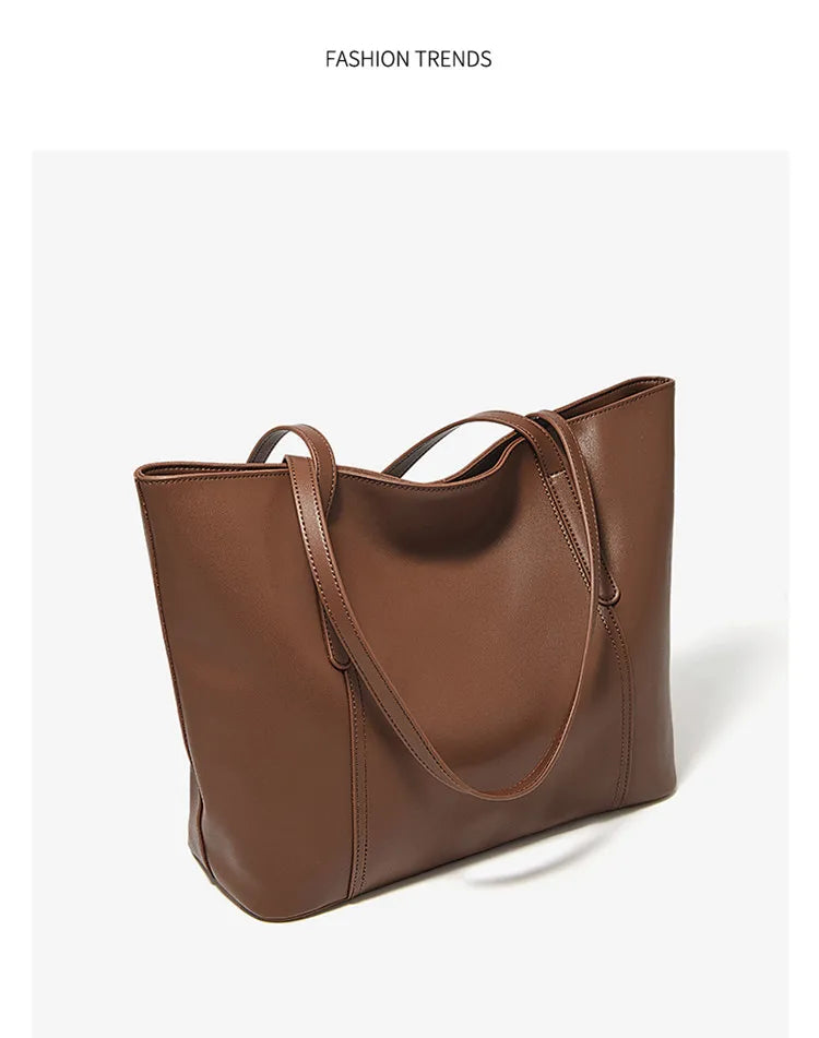 Bolso de Hombro para Mujer de Cuero Particionado-Nueva Bolsa Casual de Gran Capacidad