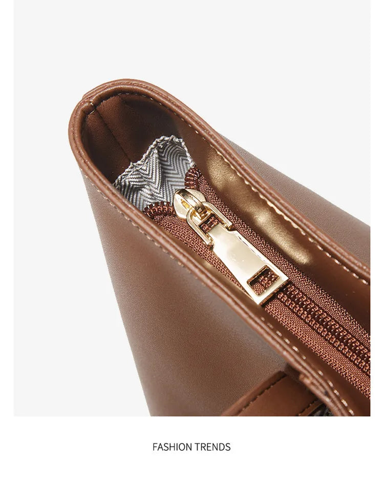 Bolso de Hombro para Mujer de Cuero Particionado-Nueva Bolsa Casual de Gran Capacidad