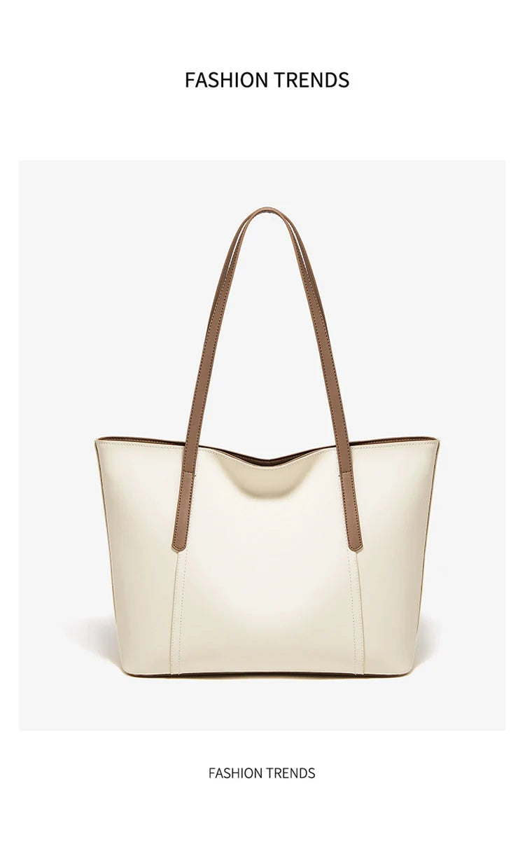 Bolso de Hombro para Mujer de Cuero Particionado-Nueva Bolsa Casual de Gran Capacidad