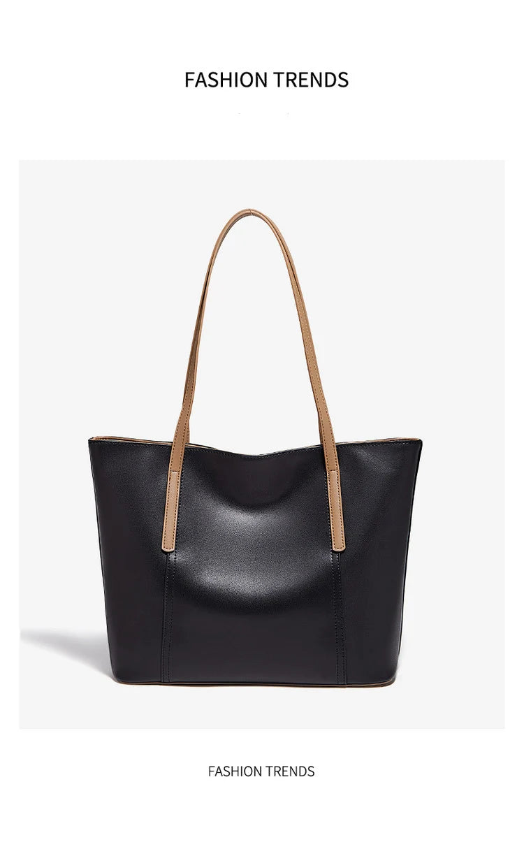 Bolso de Hombro para Mujer de Cuero Particionado-Nueva Bolsa Casual de Gran Capacidad
