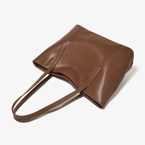 Bolso de Hombro para Mujer de Cuero Particionado-Nueva Bolsa Casual de Gran Capacidad