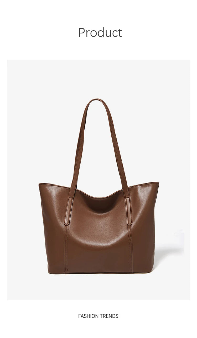 Bolso de Hombro para Mujer de Cuero Particionado-Nueva Bolsa Casual de Gran Capacidad