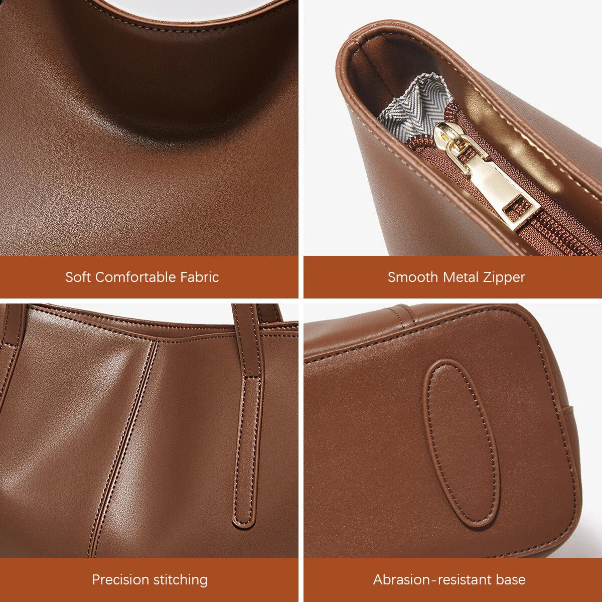 Bolso de Hombro para Mujer de Cuero Particionado-Nueva Bolsa Casual de Gran Capacidad