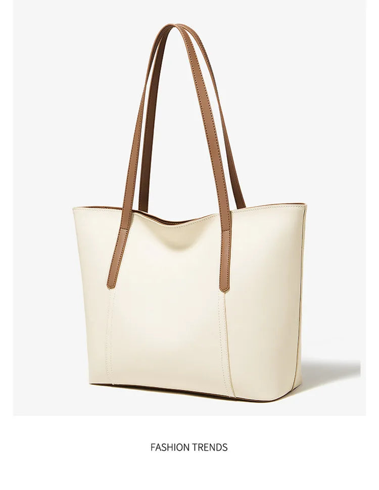 Bolso de Hombro para Mujer de Cuero Particionado-Nueva Bolsa Casual de Gran Capacidad